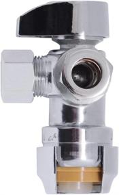 img 3 attached to 🔧 Chrome SharkBite 25558LF 1/2-Inch x 3/8-Inch Dual Compression Outlet Stop Valve with 1/2" Push-to-Connect and 3/8" Dimensions