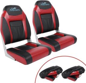 img 4 attached to 🚤 Affordura Boat Seat with 2 Storage Bags, High Back Folding Design, Boat Fold Down Seat (2 Packs), Black and Red
