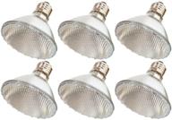 💡 pack of 6 high output halogen light bulbs - 39w par30 flood short neck (50w replacement) 120v логотип