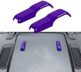 img 4 attached to 🚙 CheroCar JL JT фиолетовые накладки на петли капота двигателя для Jeep Wrangler JL 2018-2021 и 2020-2021 Gladiator JT - привлекательные наружные украшения.