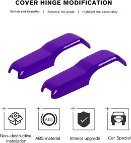 img 1 attached to 🚙 CheroCar JL JT фиолетовые накладки на петли капота двигателя для Jeep Wrangler JL 2018-2021 и 2020-2021 Gladiator JT - привлекательные наружные украшения.