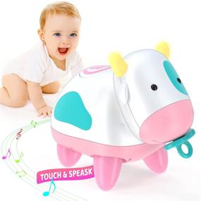 img 4 attached to 🤖 Smart Robots for Kids: Cow Baby Toys with Touch Sensors, Music, and Rechargeable Power – Ideal Crawling Education Toys for 6-18 Months Old Boys and Girls