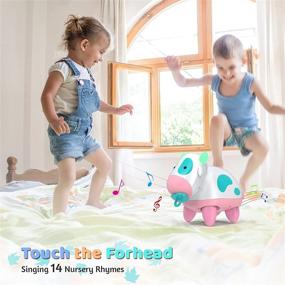 img 2 attached to 🤖 Smart Robots for Kids: Cow Baby Toys with Touch Sensors, Music, and Rechargeable Power – Ideal Crawling Education Toys for 6-18 Months Old Boys and Girls