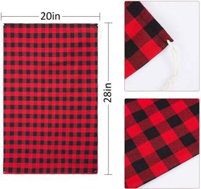 img 3 attached to 🎅 2-Pack Extra Large Christmas Buffalo Plaid Santa Sack with Drawstring - 28" x 20" Xmas Canvas Heavy Duty Storage Bag Personalized Laundry Basket for Stocking Stuffers & Presents (Red & Black)