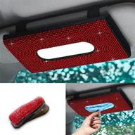 sunnyhot visor mask holder bling bling red diamond car visor tissue holder car sun visor tissue holder red color diamond bling glasses frame car accessories(bling red) logo