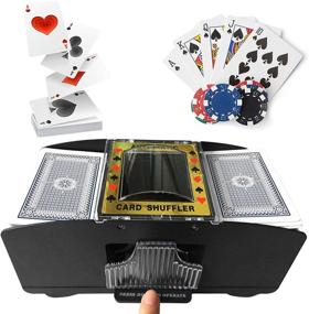 img 3 attached to 🎰 YESBAY Battery Operated Automatic Playing Card Shuffler for 2/4/6 Decks, Bridge, Poker, Uno - Electric Poker Shuffling Machine with Three Specifications