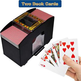 img 1 attached to 🎰 YESBAY Battery Operated Automatic Playing Card Shuffler for 2/4/6 Decks, Bridge, Poker, Uno - Electric Poker Shuffling Machine with Three Specifications