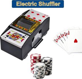 img 2 attached to 🎰 YESBAY Battery Operated Automatic Playing Card Shuffler for 2/4/6 Decks, Bridge, Poker, Uno - Electric Poker Shuffling Machine with Three Specifications