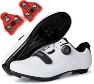 🚴 mens womens road bike cycling shoes: lightweight indoor shoe with cleats - compatible with spd & look arc delta logo