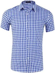 img 4 attached to XI PENG Checkered Gingham Checked Men's Clothing in Shirts