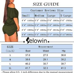 img 2 attached to 👗 Selowin Shoulder Ruched Dolman Rompers: Chic and Comfortable Women's Clothing