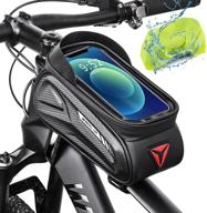 🚲 wheel up bike phone bag, waterproof top tube bike phone mount holder for 7.0" display - front frame bicycle handlebar bag with touchscreen, anti-scratch bike accessories for men logo