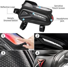 img 2 attached to 🚲 WHEEL UP Bike Phone Bag, Waterproof Top Tube Bike Phone Mount Holder for 7.0" Display - Front Frame Bicycle Handlebar Bag with Touchscreen, Anti-Scratch Bike Accessories for Men