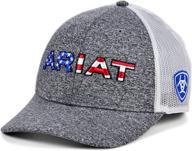 🧢 premium ariat usa text trucker hat in heather-gray: stylish & functional logo