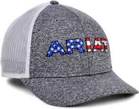 img 2 attached to 🧢 Premium ARIAT USA Text Trucker Hat in Heather-Gray: Stylish & Functional