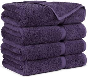 img 1 attached to 🛀 Towel Bazaar Premium Turkish Cotton Super Soft and Absorbent Towels - 4-Piece Bath Towels, Plum Purple: The Ultimate in Luxury and Functionality