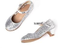 👠 thee bron toddler flower girl gold glitter high heels - sparkle in princess dress shoes logo