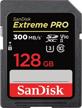 enhanced sandisk 128gb extreme pro sdxc uhs-ii memory card - optimum performance for c10, u3, v90 standards - 8k, 4k, full hd video capability - reliable sd card - model: sdsdxdk-128g-gn4in logo