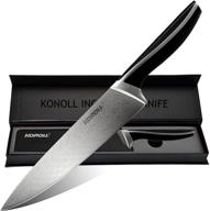 🔪 konoll chef knife 8 inch: the ultimate professional kitchen knife for precision cutting - german high carbon stainless steel - ideal for meat and vegetables - complete with gift box logo