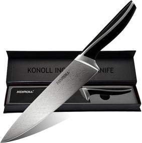 img 4 attached to 🔪 KONOLL Chef Knife 8 Inch: The Ultimate Professional Kitchen Knife for Precision Cutting - German High Carbon Stainless Steel - Ideal for Meat and Vegetables - Complete with Gift Box