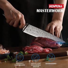 img 2 attached to 🔪 KONOLL Chef Knife 8 Inch: The Ultimate Professional Kitchen Knife for Precision Cutting - German High Carbon Stainless Steel - Ideal for Meat and Vegetables - Complete with Gift Box