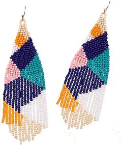 img 4 attached to Long Beaded Tassel Earrings Pendientes