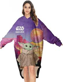 img 1 attached to Blanket Wearable Novelty Sweatshirt Pullover Bedding for Blankets & Throws