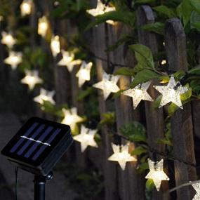 img 4 attached to 🌟 Homeleo Solar Powered Star String Lights: Waterproof Christmas Fairy Lights for Outdoor Xmas Decor - Warm White, 30 ft, 50 LEDs