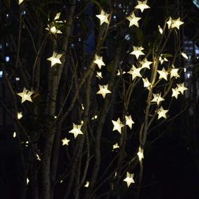 img 2 attached to 🌟 Homeleo Solar Powered Star String Lights: Waterproof Christmas Fairy Lights for Outdoor Xmas Decor - Warm White, 30 ft, 50 LEDs