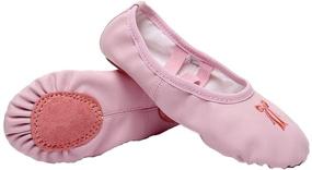 img 4 attached to Nexete Split-Sole Leather Ballet Dance Shoes for Toddler Girls and Boys - Slipper Flats for Kids