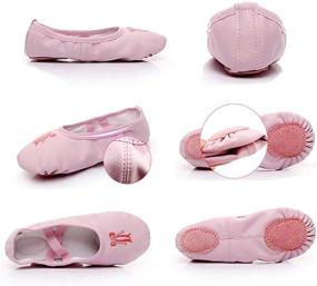 img 2 attached to Nexete Split-Sole Leather Ballet Dance Shoes for Toddler Girls and Boys - Slipper Flats for Kids