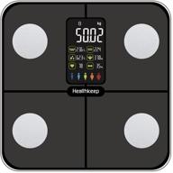 📊 large va display weight scale: accurate body fat scale with bluetooth for bmi heart rate, sync with fitness app - 15 body composition analyzer for body weight and fat logo