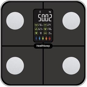 img 1 attached to 📊 Large VA Display Weight Scale: Accurate Body Fat Scale with Bluetooth for BMI Heart Rate, Sync with Fitness App - 15 Body Composition Analyzer for Body Weight and Fat