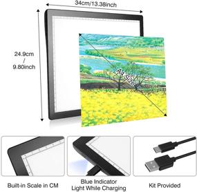 img 1 attached to 💡 Перезаряжаемая светодиодная световая коробка A4: беспроводная светодиодная плита яркости 5 уровней | Регулируемая по яркости светодиодная плита A4 для винила Cricut, инструментов для вычерчивания, рисования и ремесел