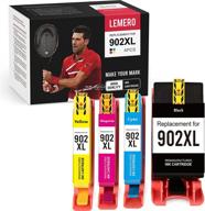 lemero hp 902xl ink cartridge replacement - excellent compatibility with officejet pro | 4-pack (black, cyan, magenta, yellow) logo