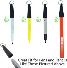 img 2 attached to Reel-N-Rite(TM) Retractable Pull Pen & Pencil Holder - 2 Pack with Heavy Duty Grip for Markers & Carpenter Pencils - Thicker Nylon Cable, Self Retracting Reel & Metal Belt Clip