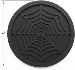 img 3 attached to 🕷️ COASTERFIELD Silicone Coasters for Drinks - 6 Pack Spider Design, Set of 4