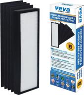 🔄 veva premium hepa replacement filter with 4 activated carbon pre filters - compatible with ac4300/ac4800/ac4900/ac4825 air purifier and flt4825 filter b logo