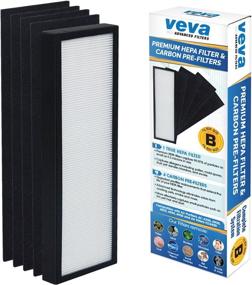 img 4 attached to 🔄 VEVA Premium HEPA Replacement Filter with 4 Activated Carbon Pre Filters - Compatible with AC4300/AC4800/AC4900/AC4825 Air Purifier and FLT4825 Filter B