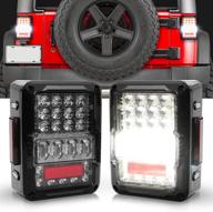 spl dot approved led tail light & brake light with ultimate reverse lights and emc build-in rear light kit - back up lights and daytime running lamps replacement for jeep wrangler jk/jku 2007-2017 logo