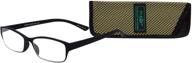 👓 черные прямоугольные очки для чтения, легкий гибкий материал с гибкостью flex 2, сила +2.00 логотип