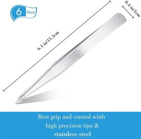img 3 attached to Precision Tweezers Non Serrated Jewelry Stainless