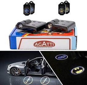 img 4 attached to 🦇 AGATTI Car Door Projector Lights: Batman Icon Edition - Pack of 2PCS with Extra Logo Patterns | Wireless Adhesive LED Underglow Lights for a Cool Car Upgrade