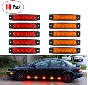 img 4 attached to Nilight - TL-13 10 PCS Amber Red 3.8” 6 LED Side Marker Lights for Trucks, Trailers, and RVs - Amber Indicator Lights, Rear Side Markers, LED Marker Clearance Lights - Reliable, Durable, 2 Years Warranty