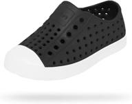 native shoes детская модель jefferson, легкая кеда для детей, цвет jiffy black/shell white, размер 4 m us big kid логотип