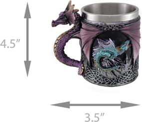 img 1 attached to Decorative Celtic Knotwork Tankard with Purple Gothic Dragon - Perfect as Mug or Pencil Holder