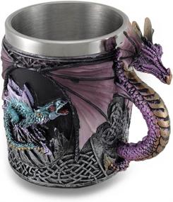 img 2 attached to Decorative Celtic Knotwork Tankard with Purple Gothic Dragon - Perfect as Mug or Pencil Holder