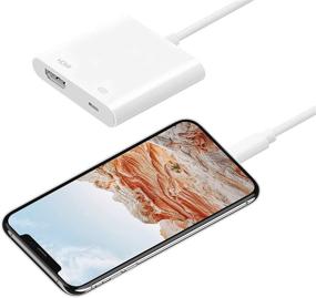 img 4 attached to Адаптер Lightning to Digital AV HDMI - 1080P с портом зарядки 🌩️ - Совместим с iPhone, iPad и iPod & TV Monitor Projector - Белый