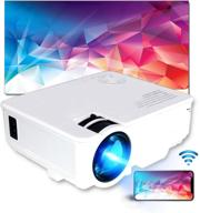 📽️ sinometics wi-fi projector - portable led projector with sync screen for ios android macos, full hd 1080p supported wifi wireless proyector, compatible with tv stick, ps4, dvd, hdmi, usb logo
