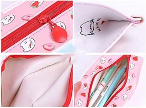 img 2 attached to 🥛 Cute Milk Shape Pencil Case: Cartoon Pen Bag for Kids, Waterproof PU Leather Stationery Organizer - Portable Cosmetic Makeup Storage Zipper Bag (Pink)